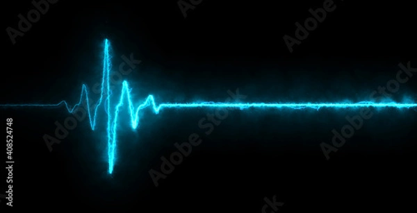 Fototapeta Colorful pink heartbeat rate and pulse on black screen, seamless and loop motion animate footage