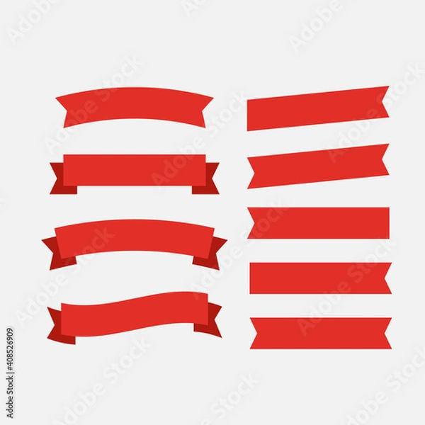 Fototapeta Flat vector ribbons banners flat. Banner ribbon vector set