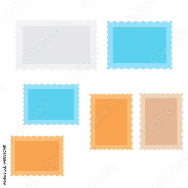 Obraz Postage stamps and mail stamp. Set of postal stamp frame background
