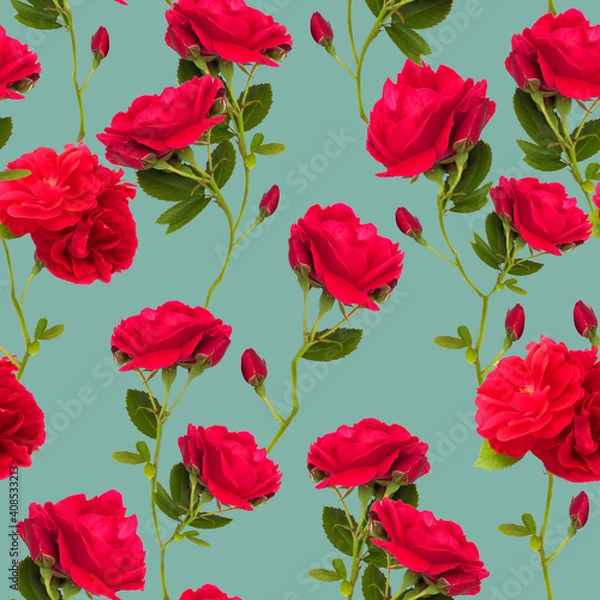 Fototapeta Pattern of red roses