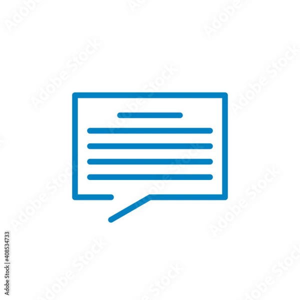 Fototapeta Kontakt, Dialog, Sprechblase - Icon, Symbol, Piktogramm, grafisches Element - Vektor - Kontur - blau