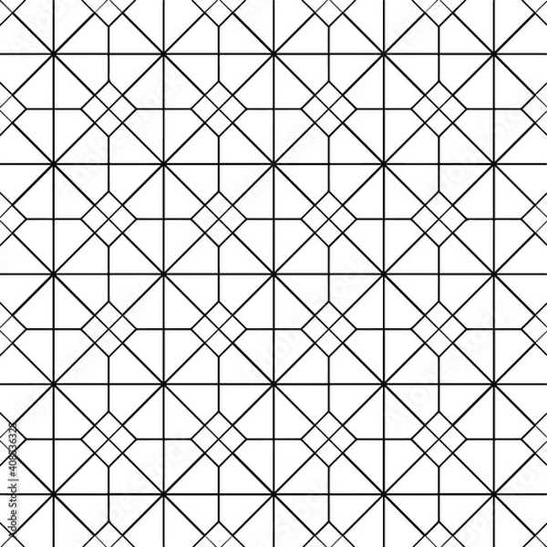 Obraz Geometric vector pattern with triangular elements. abstract ornament for wallpapers and backgrounds. Black and white colors.
