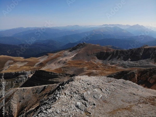 Fototapeta drone view of the top of Mount Oshten and the surrounding mountains. Republic of Adygea. Russia. Caucasus Nature Reserve