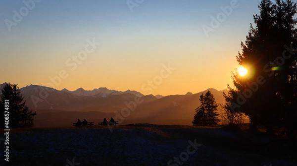 Fototapeta Berge im Abendlicht