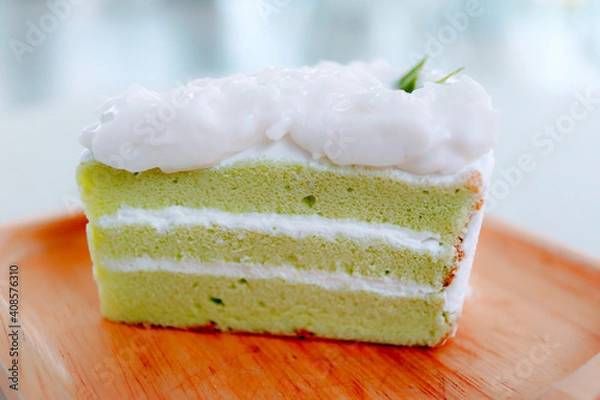 Obraz Young coconut pandan cake
