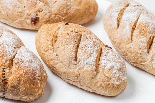 Fototapeta close up shot bread isolated white background (1)