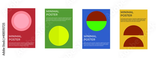 Fototapeta Company identity brochure template collection. Business presentation vector A4 vertical orientation front page mock up set. Corporate report cover abstract geometric illustration design layout bundle.