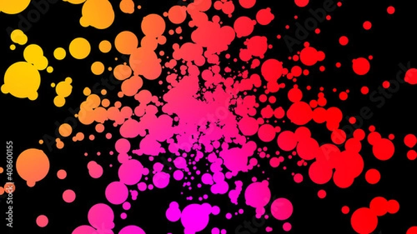 Fototapeta Abstract colorful illustration circle round dot texture pattern in black background for design concept