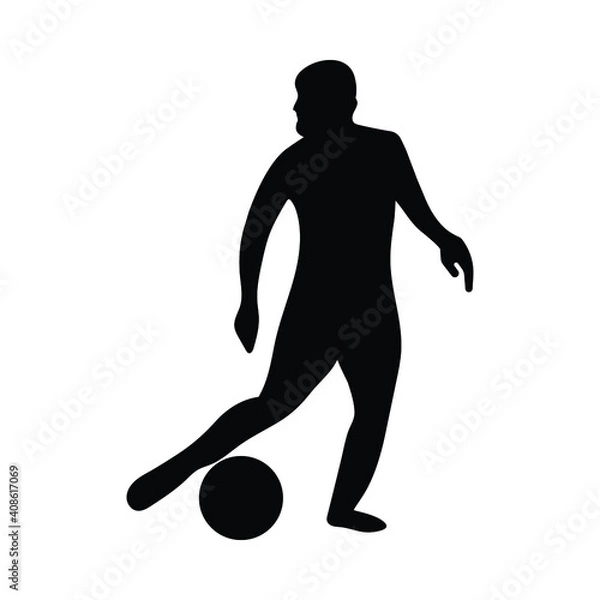 Obraz Football, Soccer Silhouette Vector Design Illustration