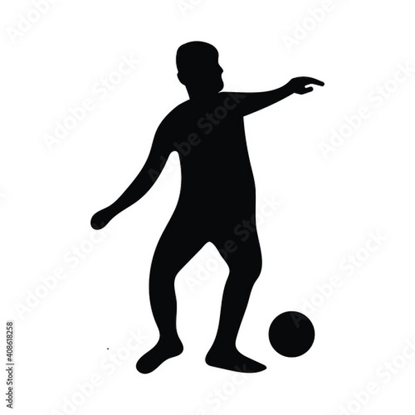 Obraz Football, Soccer Silhouette Vector Design Illustration