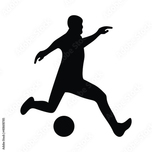 Obraz Football, Soccer Silhouette Vector Design Illustration