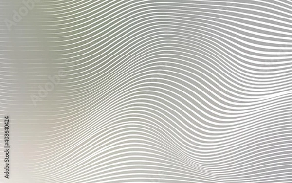 Obraz Light Gray vector template with curved ribbons.