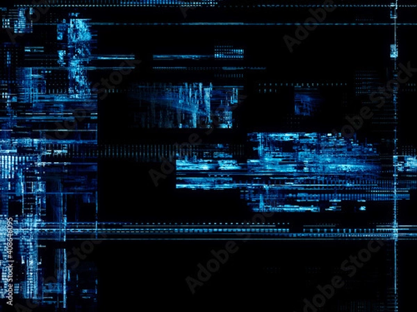 Obraz Abstract digital glitch background texture. Detailed generative art.