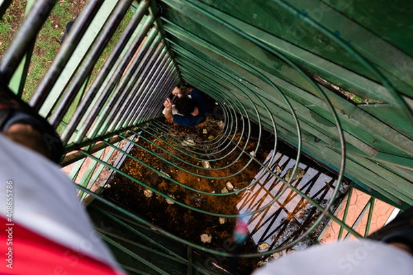 Obraz someone going down a stairs