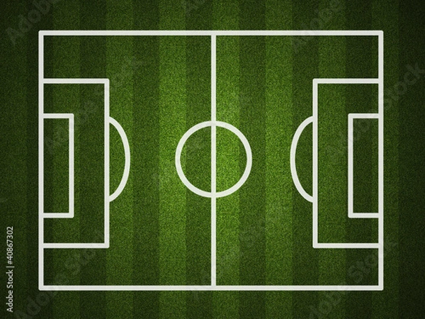 Obraz Soccer planning board with grass vignette except lines