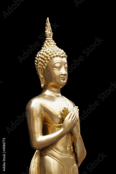 Fototapeta Statue de boudha sur fond noir