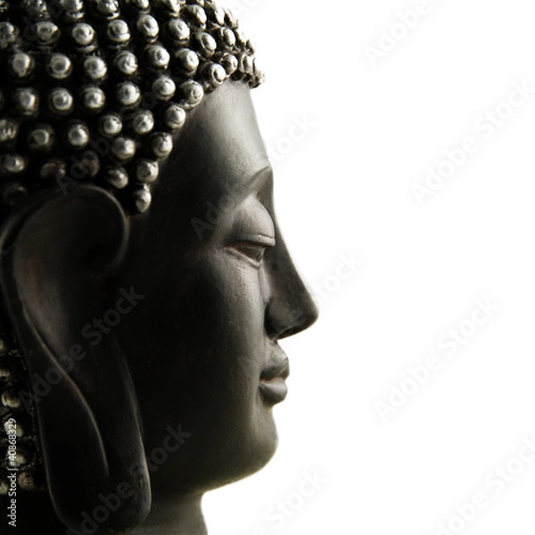 Obraz Profil Buddy na białym tle