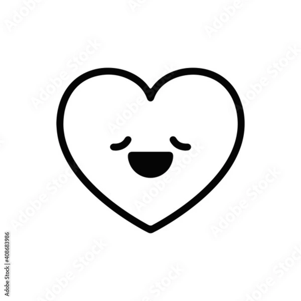 Obraz heart emoji with shy