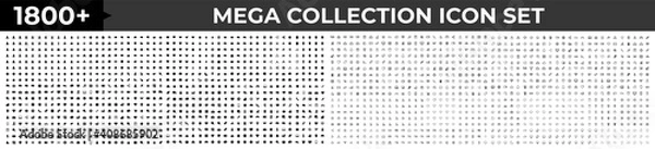 Fototapeta Big Huge set of 1800 icons in trendy line style. Mega collection icons concept of Business, e-commerce, finance, accounting. Big set Icons collection. Vector illustration