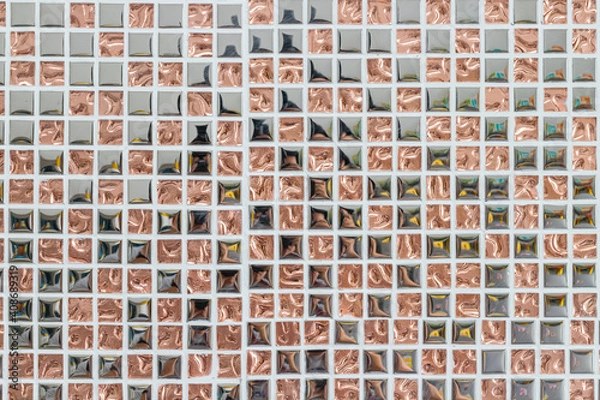 Fototapeta Pink Gold Glass Mosaic