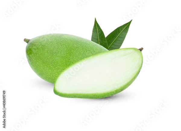 Obraz green mango isolated on white background