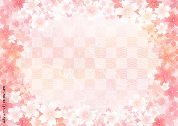 Fototapeta 桜の和風背景素材