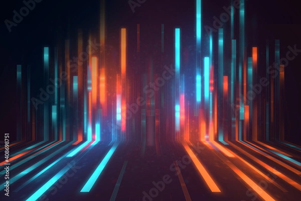Fototapeta blue geometric  shape abstract technology background