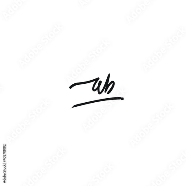 Obraz ab Initial Handwriting or Handwritten Logo for Identity. Logo with Signature and Hand Drawn Style.