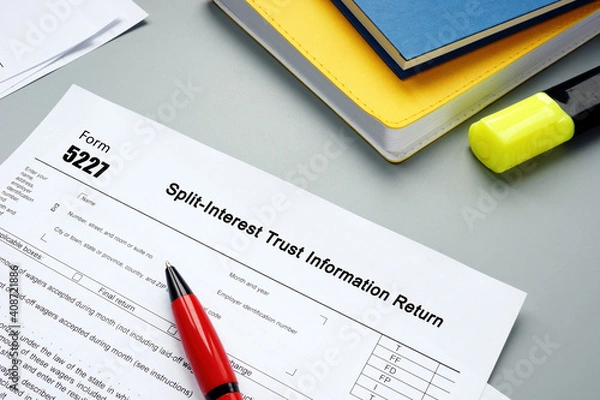 Fototapeta Form 5227 Split-Interest Trust Information Return phrase on the sheet.