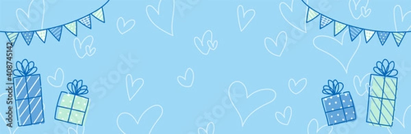 Obraz whiteday　ホワイトデー　ハート　バナー　POP　横長