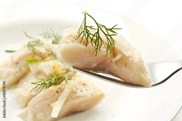 Fototapeta Herring with onions