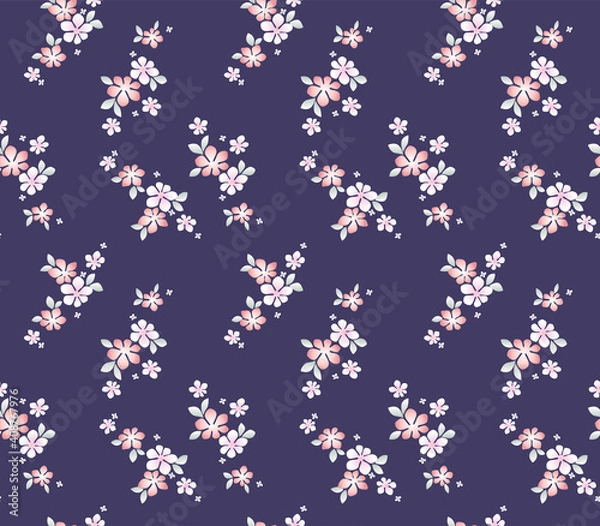 Obraz Japanese Cute Pink Flower Vector Seamless Pattern
