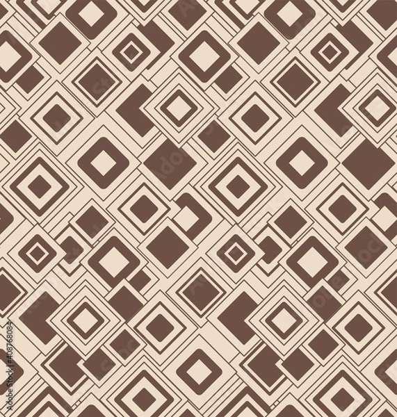 Fototapeta Japanese Tribal Overlap Square Vector Seamless Pattern
