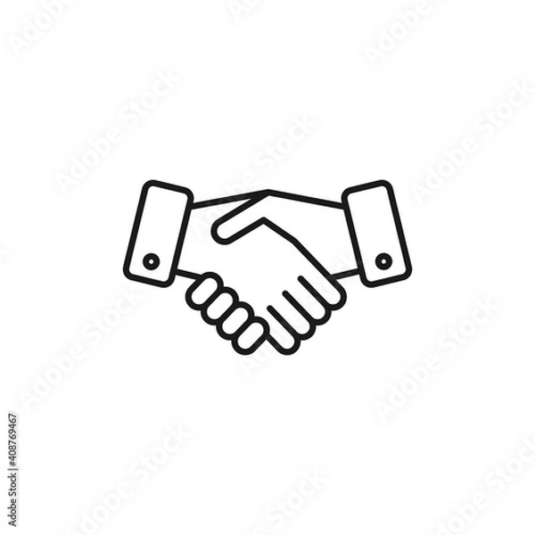 Fototapeta Handshake flat vector icon