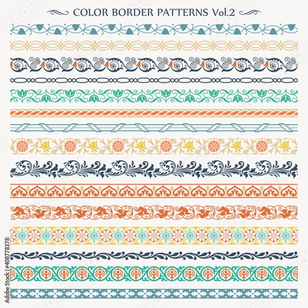 Obraz Ornamental border frame line vintage color patterns 2