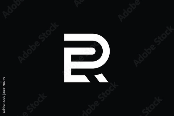Fototapeta ER logo letter design on luxury background. RE logo monogram initials letter concept. ER icon logo design. RE elegant and Professional letter icon design on black background. R E ER RE