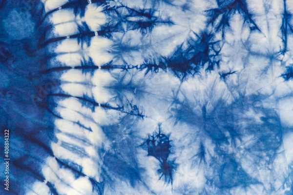 Obraz Indigo blue tie dye pattern abstract background.