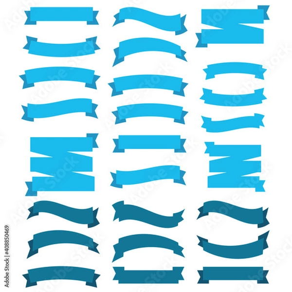 Obraz Flat vector ribbons banners flat. Banner ribbon vector set