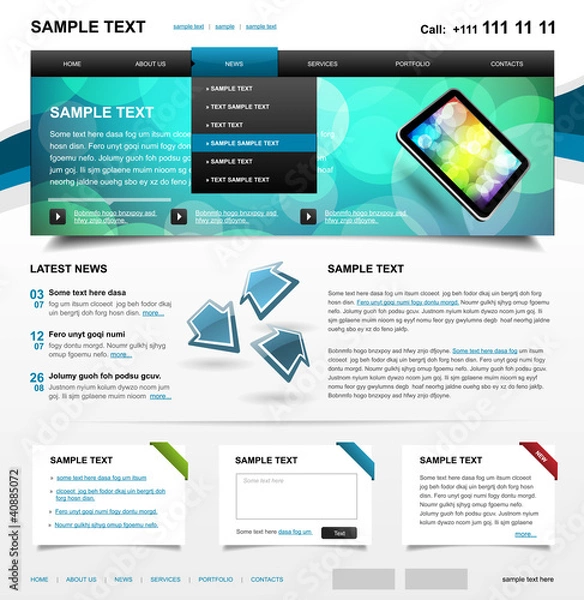 Obraz Editable Website Template 4. Color variant 1