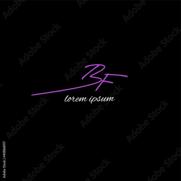 Obraz bf beauty monogram and elegant logo design