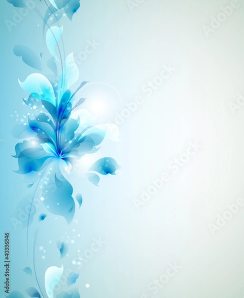 Obraz Seamless Tender background with blue abstract flower