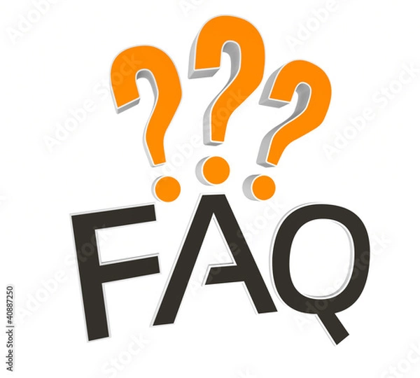 Obraz Frequently Asked Question 3D rendered concept