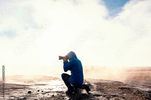 Obraz Man taking a picture