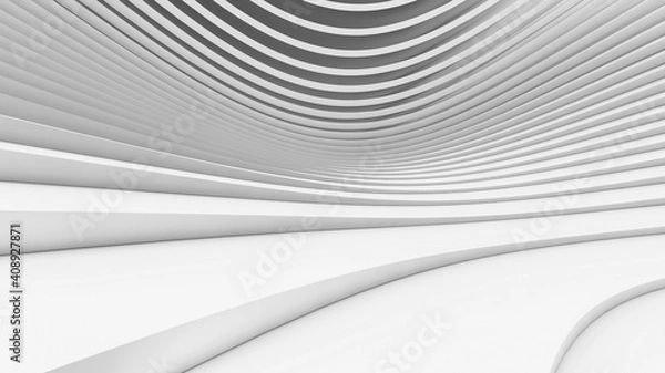 Fototapeta Abstract Curved Shapes. White Circular Background.