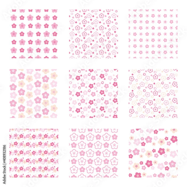 Fototapeta 桜 パターン セット クリア