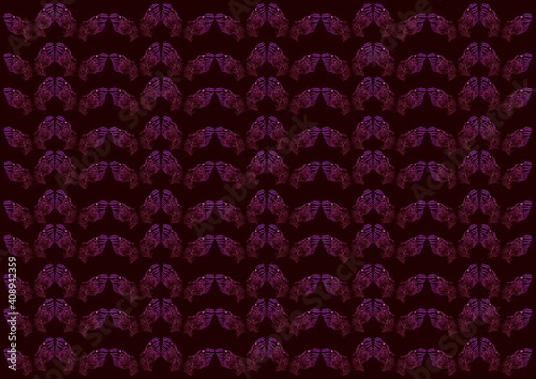 Fototapeta Butterfly inspired designed border  on maroon background.