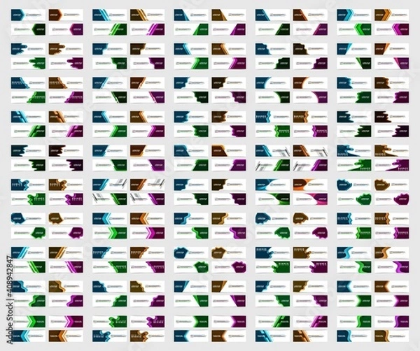 Fototapeta Mega set of abstract banners design. Collection of web banner template. modern template design for web, ads, flyer, poster with 4 different colors vector illustration