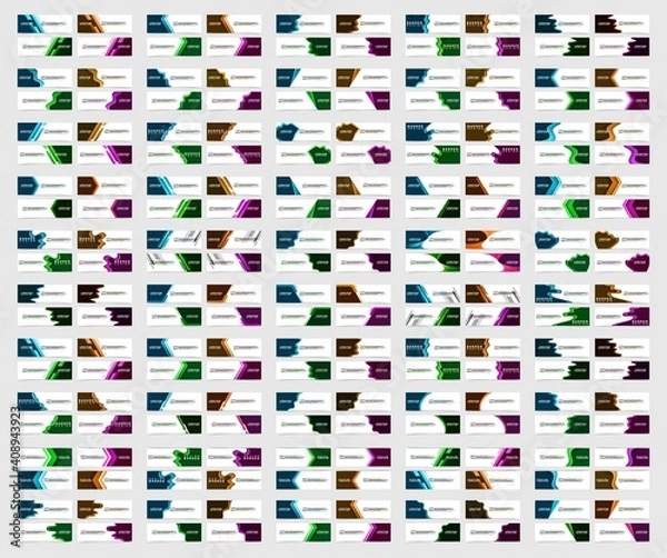 Fototapeta Mega set of abstract banners design. Collection of web banner template. modern template design for web, ads, flyer, poster with 4 different colors vector illustration