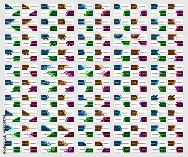 Fototapeta Mega set of abstract banners design. Collection of web banner template. modern template design for web, ads, flyer, poster with 4 different colors vector illustration