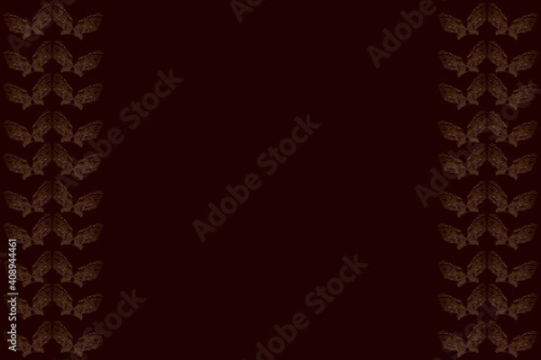 Fototapeta Butterfly inspired designed border  on maroon background.